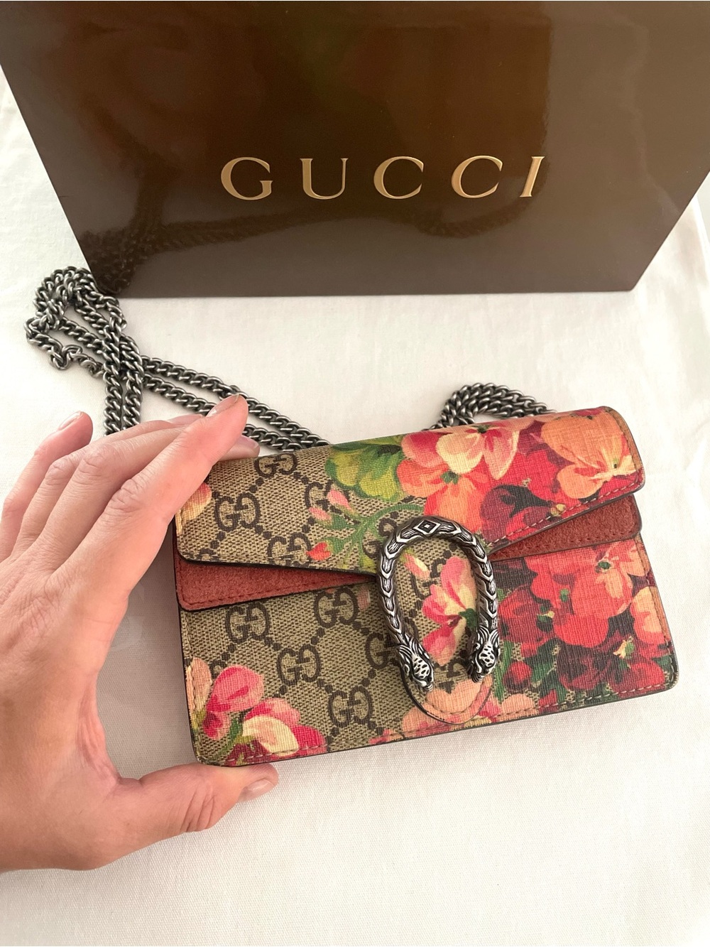 Gucci Dionysus GG Supreme Super Mini Rare Blooms Authentic Crossbody Bag